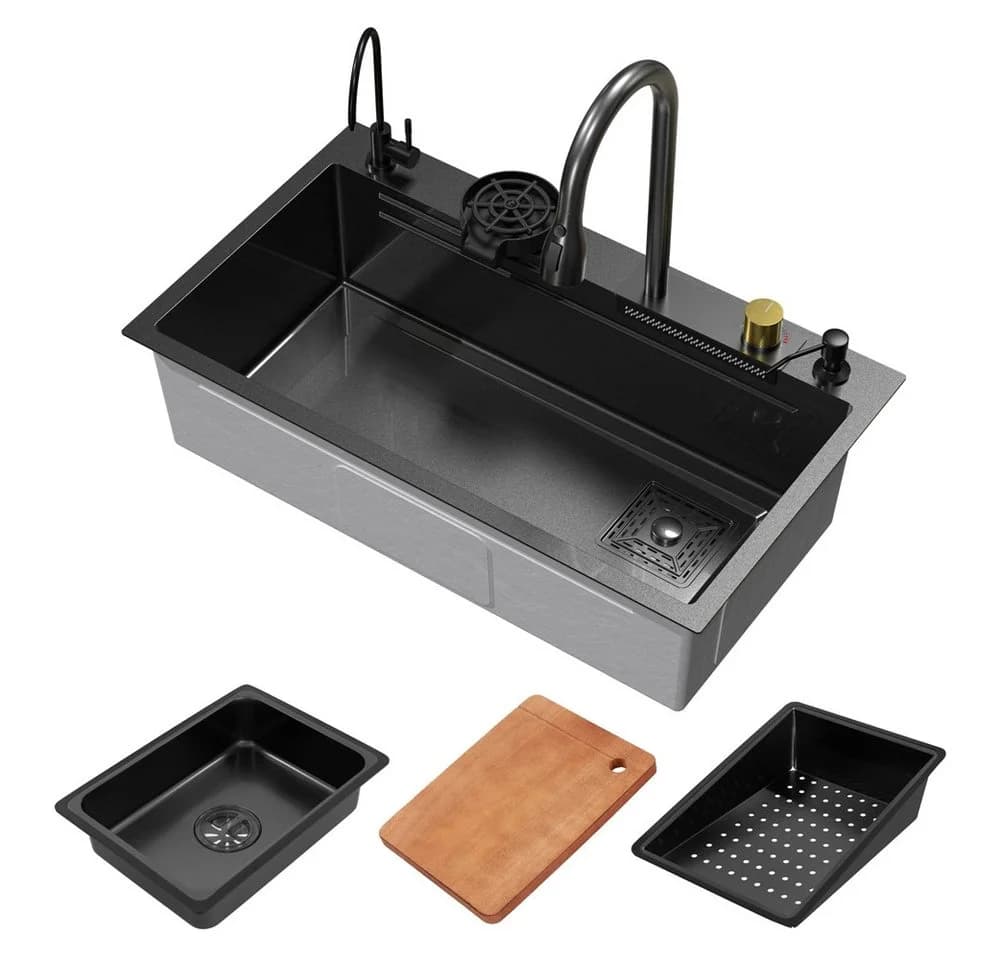 ML-DESIGN Küchenspüle Edelstahl Komplettset mit Wasserhahn Anthrazit - Bild 2