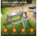 ML-DESIGN Kindersitzgarnitur Grau Massivholz mit 2 Bänken Bild 1