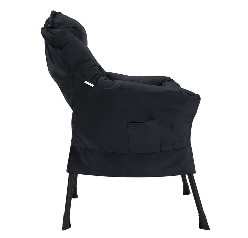 ML-DESIGN Loungesessel Schwarz mit Kopfkissen und Seitentasche - Bild 3