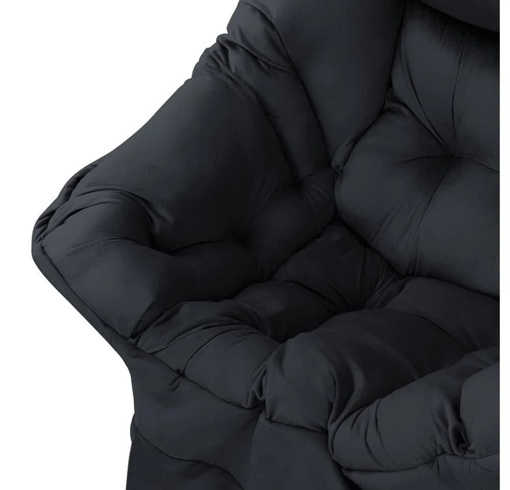 ML-DESIGN Loungesessel Schwarz mit Kopfkissen und Seitentasche - Bild 5