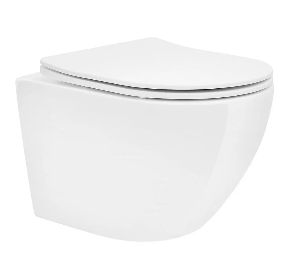 LuxeBath Hänge-WC spülrandlos Weiß mit Softclose-Sitz - Bild 2