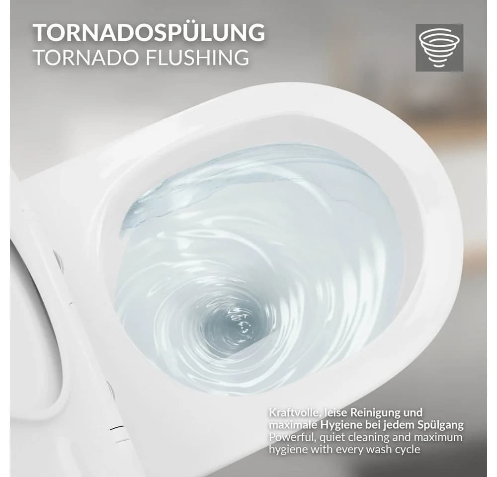 LuxeBath Hänge-WC spülrandlos Weiß mit Softclose-Sitz - Bild 5