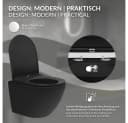LuxeBath Tiefspül-WC Spülrandlos Schwarz Tornadospülung Softclose-Klodeckel Bild 3