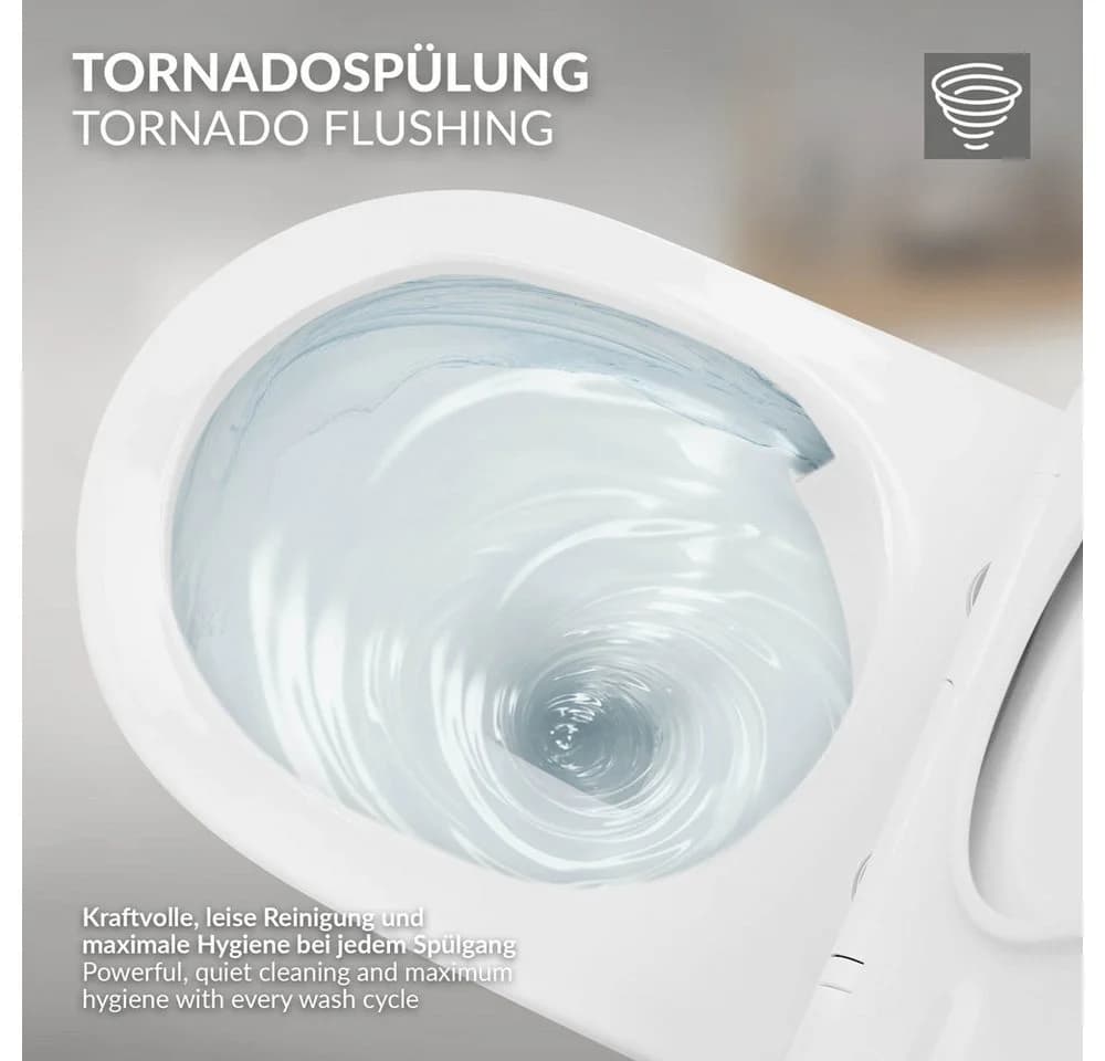 LuxeBath Hänge-WC Spülrandlos Weiß mit Softclose-Sitz & Tornadospülung - Bild 5