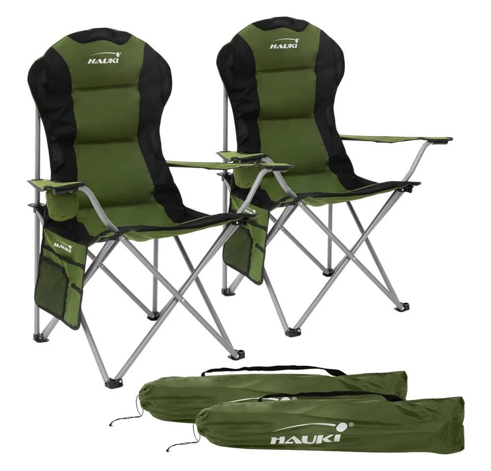 Hauki Campingstuhl Klappbar mit Getränkehalter Khaki - Bild 2