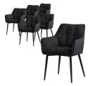 ML-DESIGN Esszimmerstuhl 6er Set Schwarz Gepolstert mit Armlehnen Bild 2