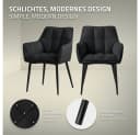 ML-DESIGN Esszimmerstuhl 6er Set Schwarz Gepolstert mit Armlehnen Bild 3
