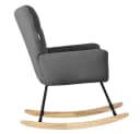 ML-DESIGN Schaukelsessel Dunkelgrau Frottee-Optik Naturholz Bild 3