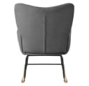 ML-DESIGN Schaukelsessel Dunkelgrau Frottee-Optik Naturholz Bild 4