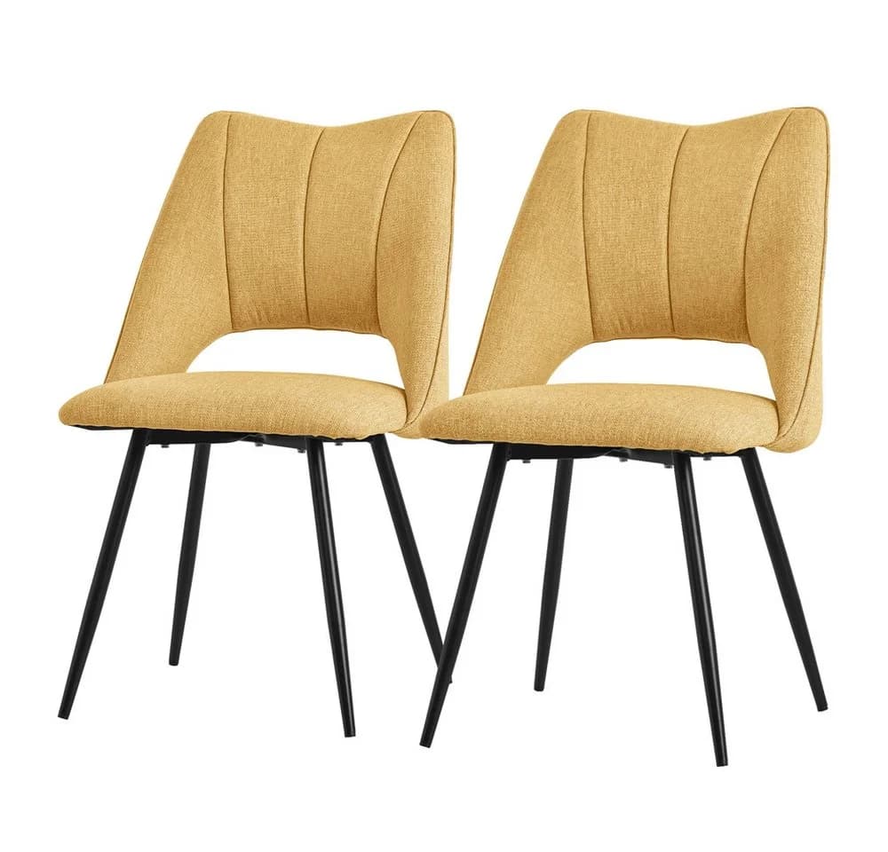 ML-DESIGN Esszimmerstuhl 2er Set Senfgelb Schwarz - Bild 2