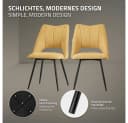 ML-DESIGN Esszimmerstuhl 2er Set Senfgelb Schwarz Bild 4
