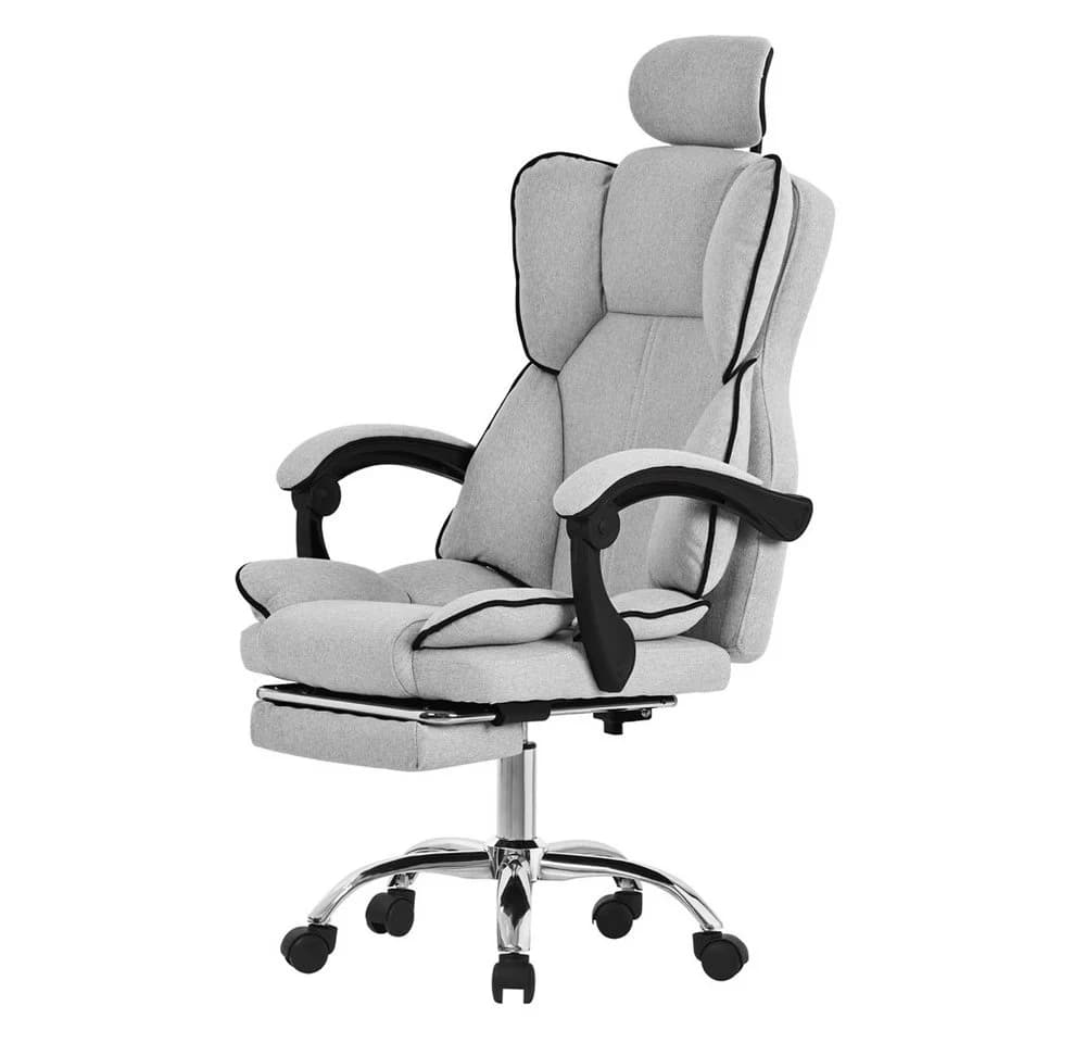 ML-DESIGN Bürostuhl Hellgrau mit Fußstütze und Neigungsfunktion - Bild 2