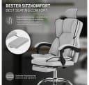 ML-DESIGN Bürostuhl Hellgrau mit Fußstütze und Neigungsfunktion Bild 5