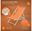 ECD Germany 5er Set Gartenliege Holz Klappbar Strandliege Orange Bild 3