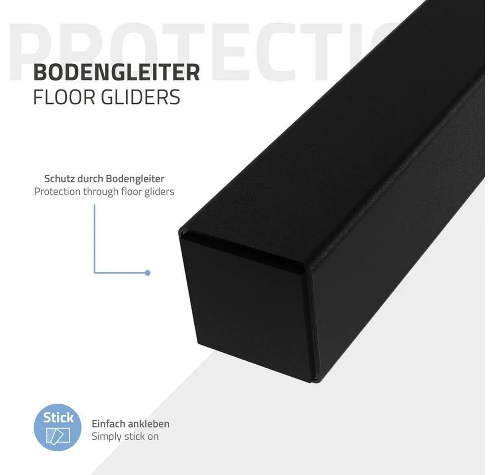 ML-DESIGN Tischbein 72 cm Schwarz glänzend 96° Neigung - Bild 5