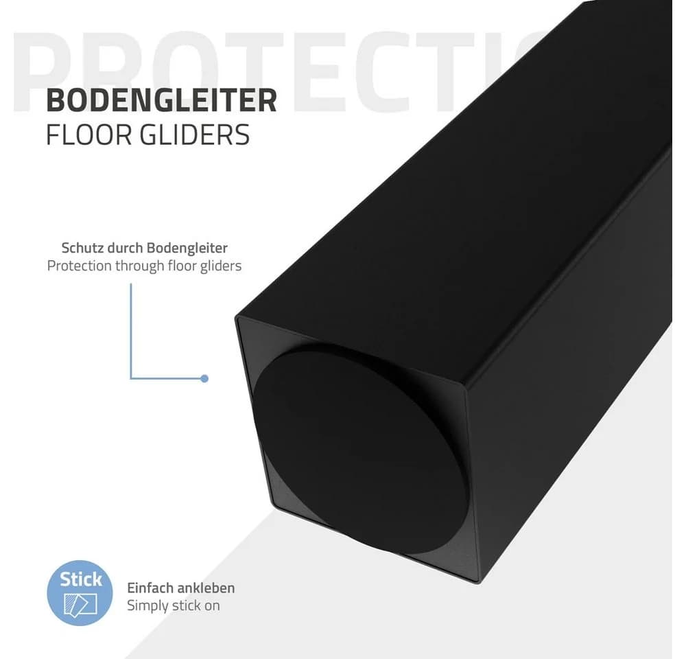 ML-DESIGN Tischbein 4er Set Schwarz Glänzend Stahl - Bild 5