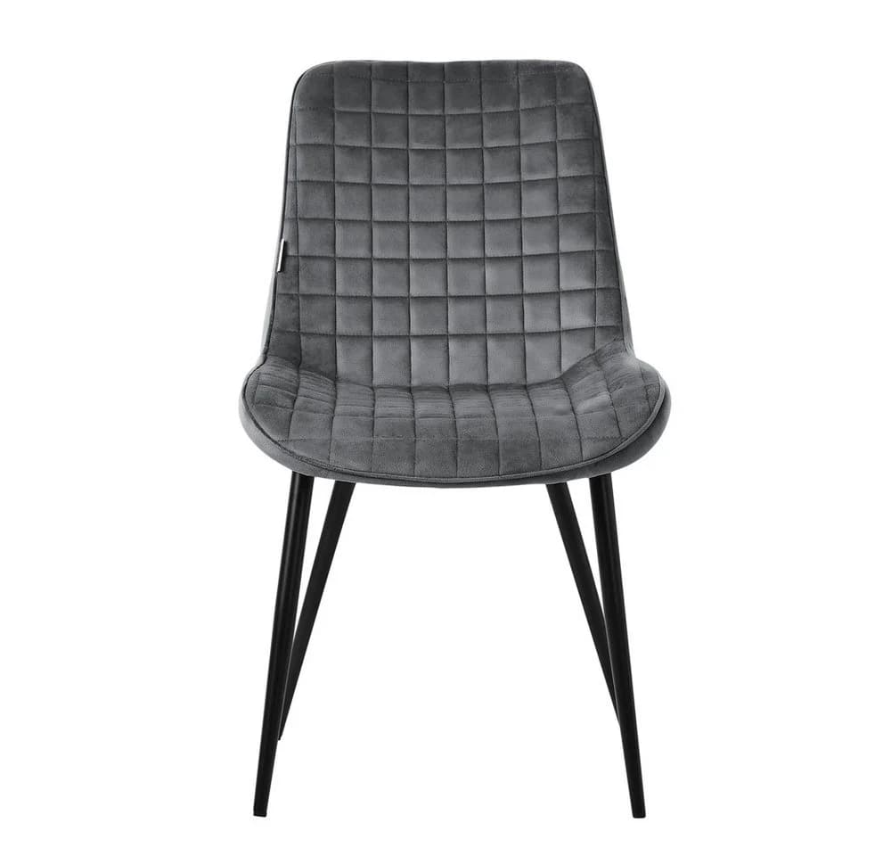 ML-Design Esszimmerstuhl 2er Set Samt Schwarz/Anthrazit