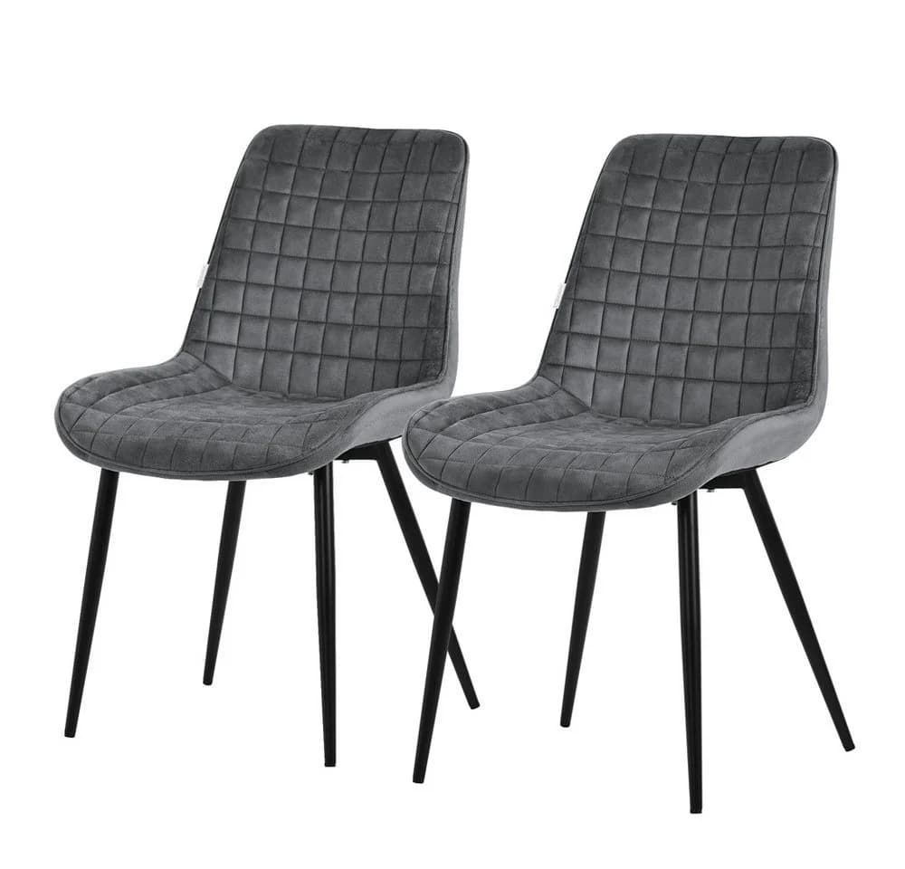 ML-Design Esszimmerstuhl 2er Set Samt Schwarz/Anthrazit - Bild 2