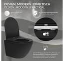 LuxeBath Tiefspül-WC Spülrandloses Hänge-WC Keramik Nano Beschichtung Tornadospülung Bild 3