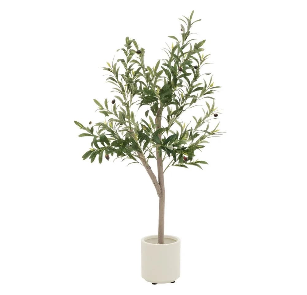 ML-DESIGN Künstlicher Olivenbaum 120 cm mit echtem Holzstamm - Bild 2