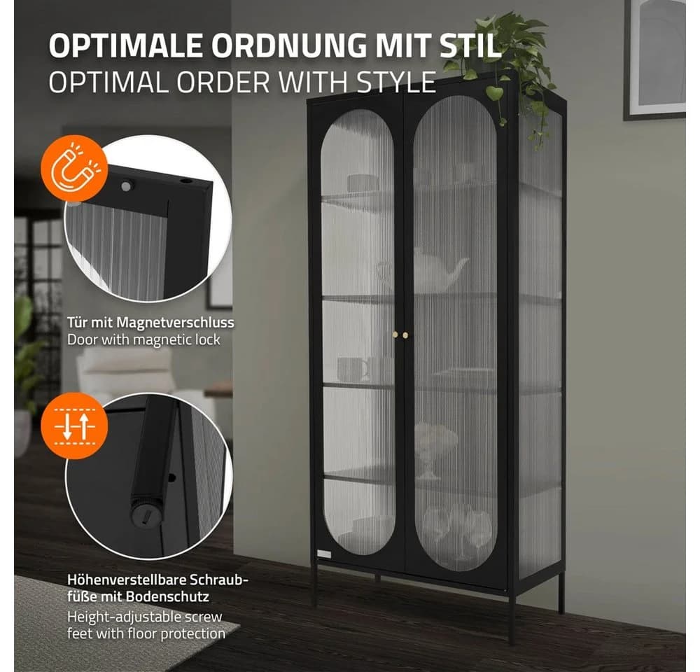 ML-DESIGN Vitrinenschrank Schwarz Rosegold - Bild 4