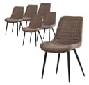 ML-DESIGN Esszimmerstühle 6er Set Braun PU-Kunstleder Bild 2