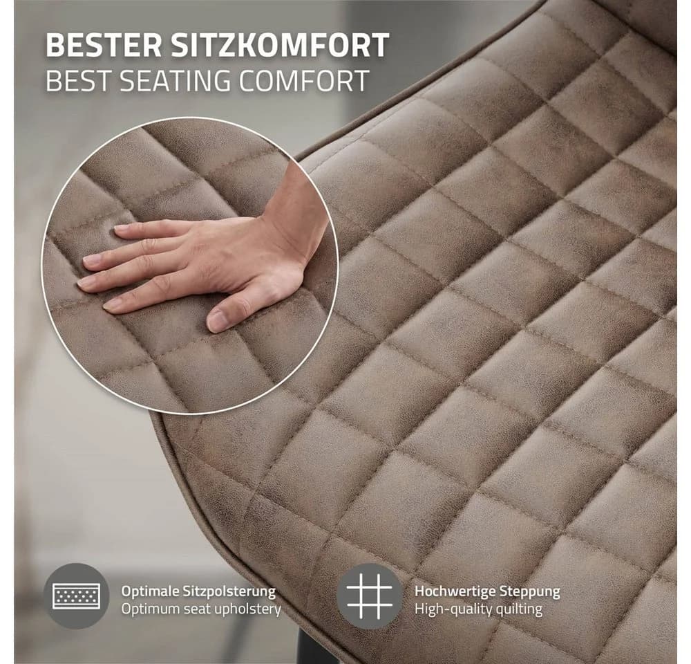 ML-DESIGN Esszimmerstühle 6er Set Braun PU-Kunstleder - Bild 4