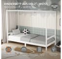 ML-DESIGN Spielbett Fußballtor Weiß mit Lattenrost & Tornetz Bild 1
