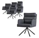 ML-DESIGN Polsterstuhl Esszimmerstühle 6er Set Anthrazit Polyester 180° Drehbar Bild 2