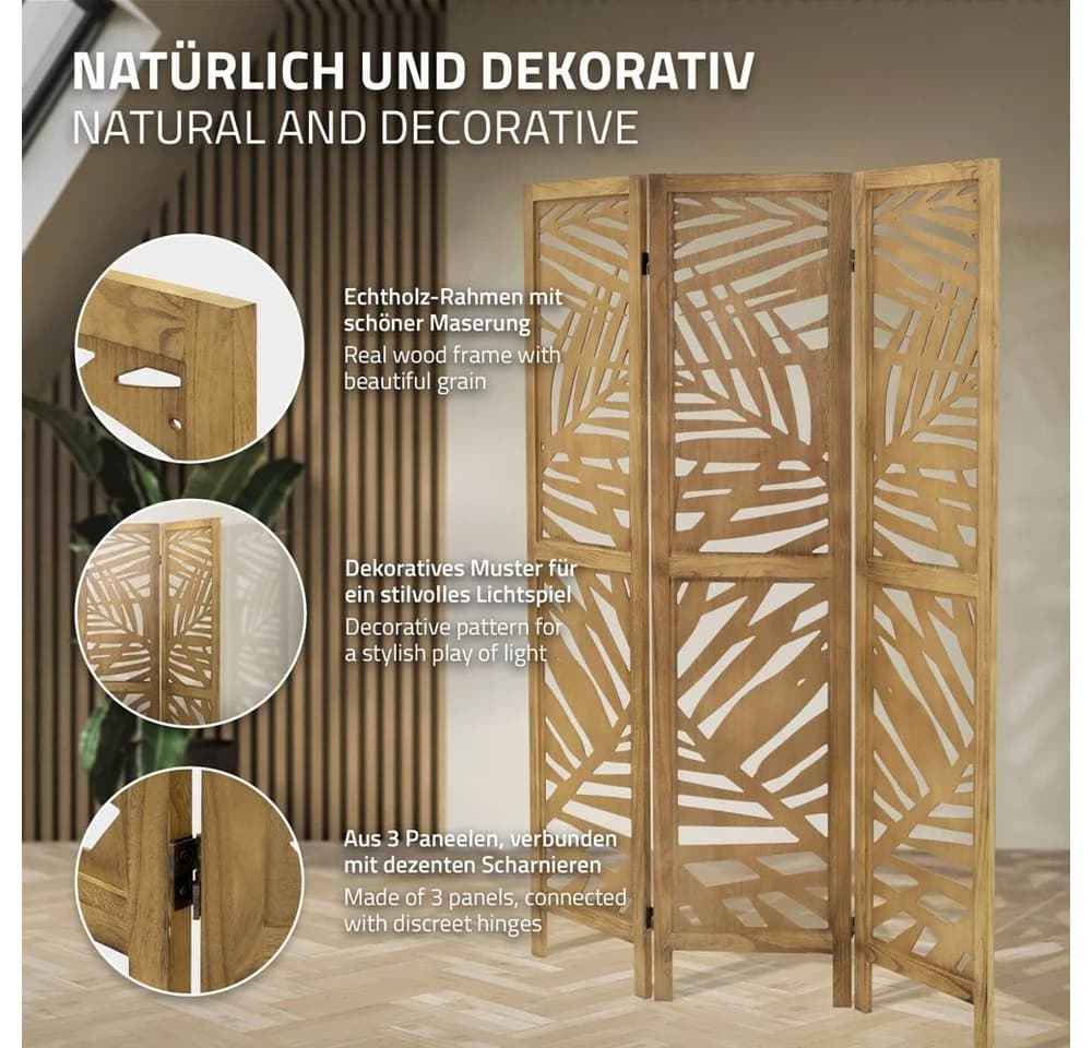 ML-DESIGN Raumteiler Paravent Faltbarer Sichtschutz Indoor Stellwand - Bild 4