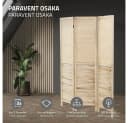 ML-DESIGN Paravent Raumteiler 3-teilig Beige Naturholz Bild 1