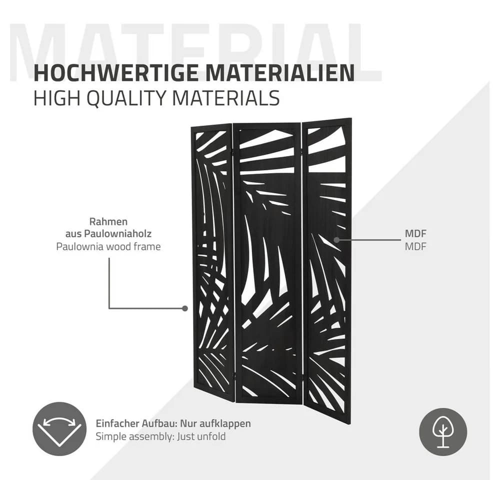 ML-DESIGN Paravent Raumteiler 3-teilig Schwarz Faltbar - Bild 5