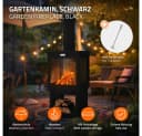 ML-DESIGN Gartenkamin mit Schornstein Schwarz Stahl Bild 1