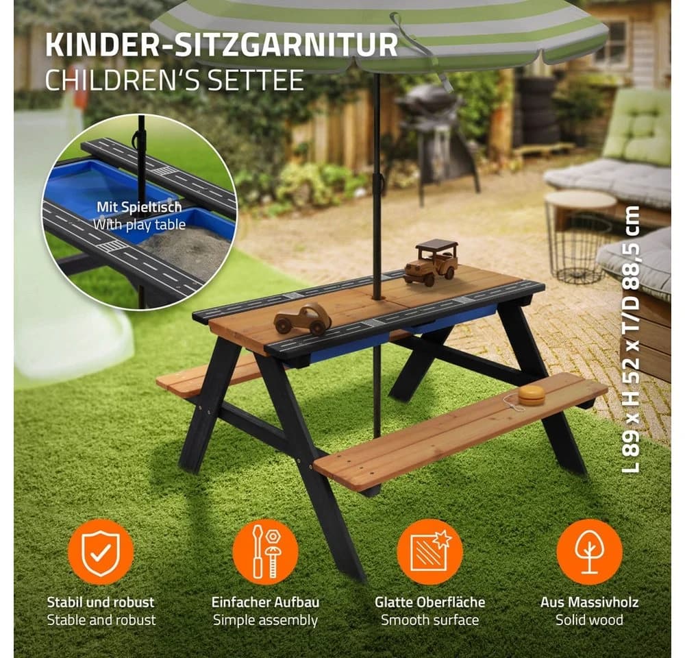 ML-DESIGN Kindersitzgarnitur mit Spieltisch und Kunststoffschale