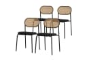 ML-DESIGN Esszimmerstuhl Rattan Polsterstuhl Schwarz 4er Set Bild 2
