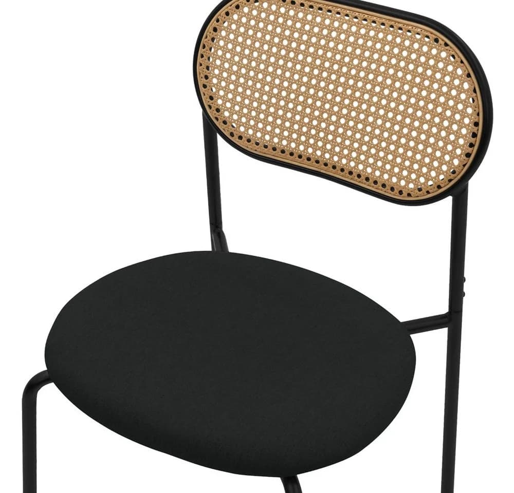 ML-DESIGN Esszimmerstuhl Rattan Polsterstuhl Schwarz 4er Set - Bild 5