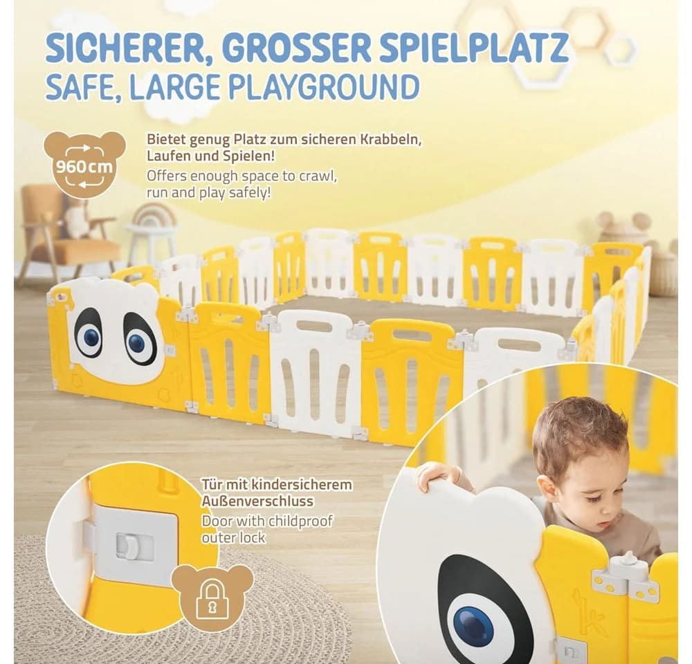 Joyz Laufgitter 240x240 cm Weiß-Gelb - Bild 5
