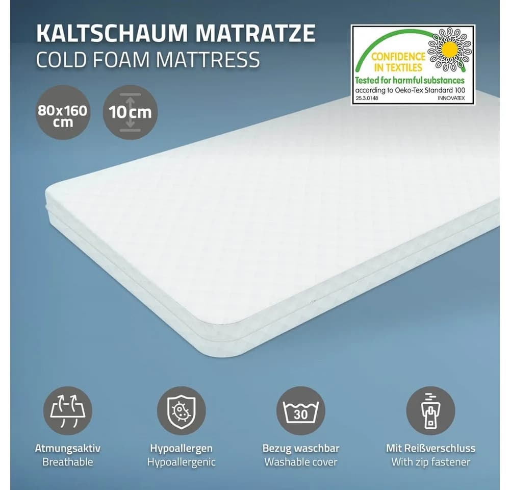 ML-DESIGN Jugendbett mit Matratze & Lattenrost Weiß - Bild 3