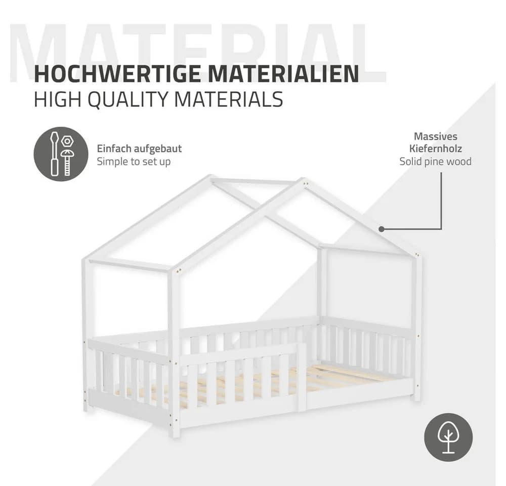 ML-DESIGN Kinderbett Hausbett Weiß Kiefernholz - Bild 5