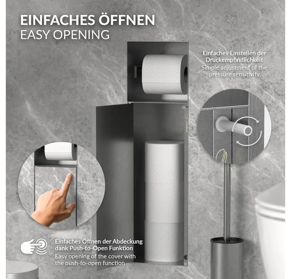 LuxeBath Toilettenpapierhalter Unterputz-Schrankmodul Edelstahl - Bild 5