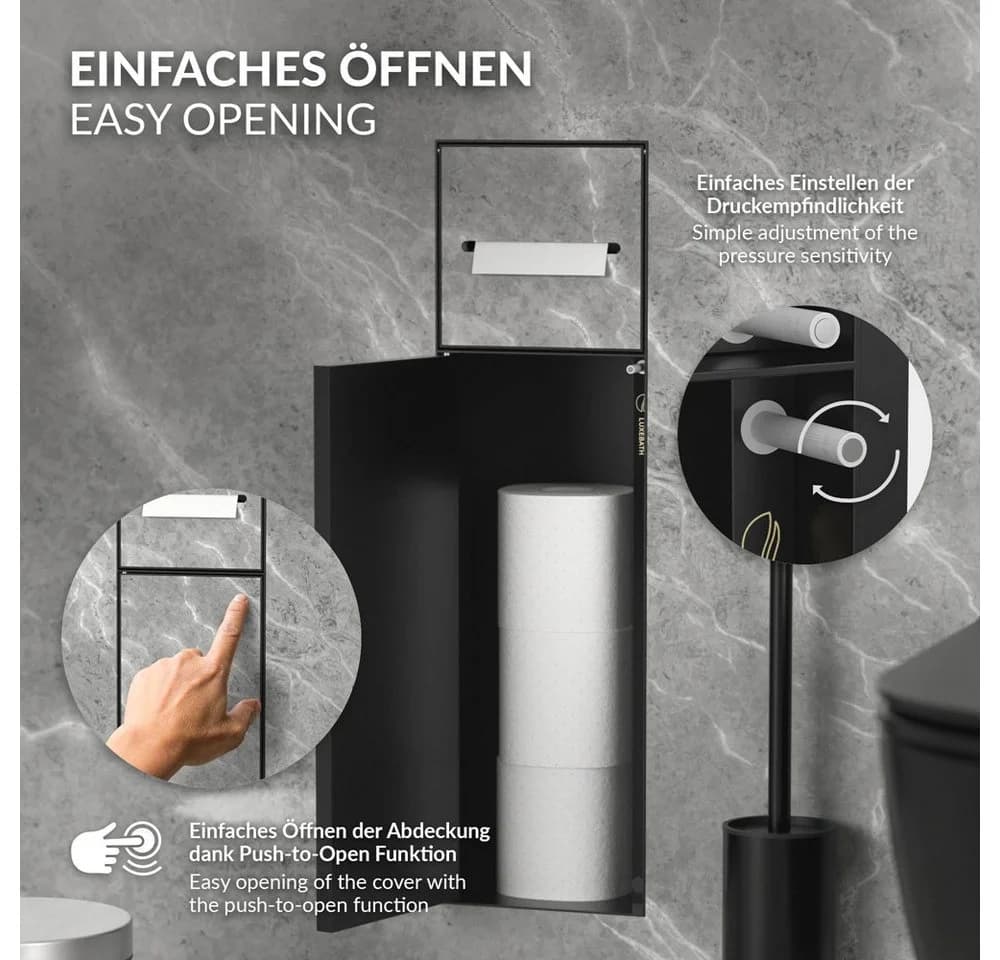 LuxeBath Unterputz-WC-Modul Schwarz mit Toilettenpapierhalter - Bild 5