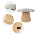 ML-DESIGN Couchtisch Rund Glasplatte Holz-Optik Braun Bild 3