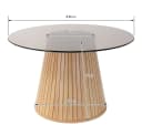 ML-DESIGN Couchtisch Rund Glasplatte Holz-Optik Braun Bild 5