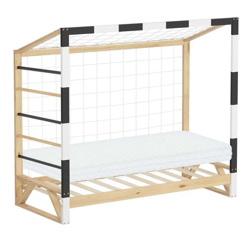 ML-DESIGN Spielbett Kinderbett Fußballtor Holzbett mit Matratze - Bild 2
