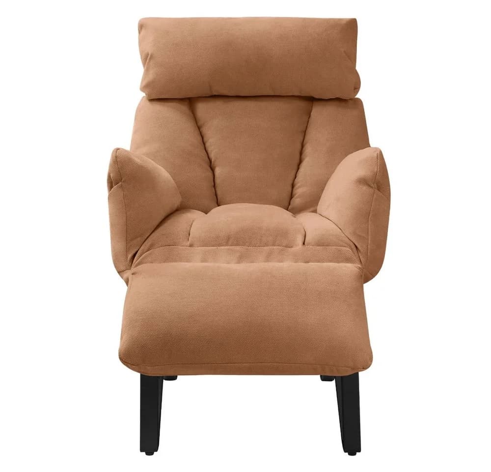 ML-DESIGN Relaxsessel mit verstellbarer Fußablage & Seitentaschen, Braun