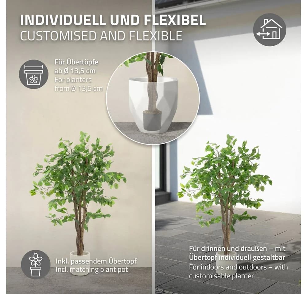 Kunstpflanze Ficus 120 cm ML-DESIGN - Bild 4