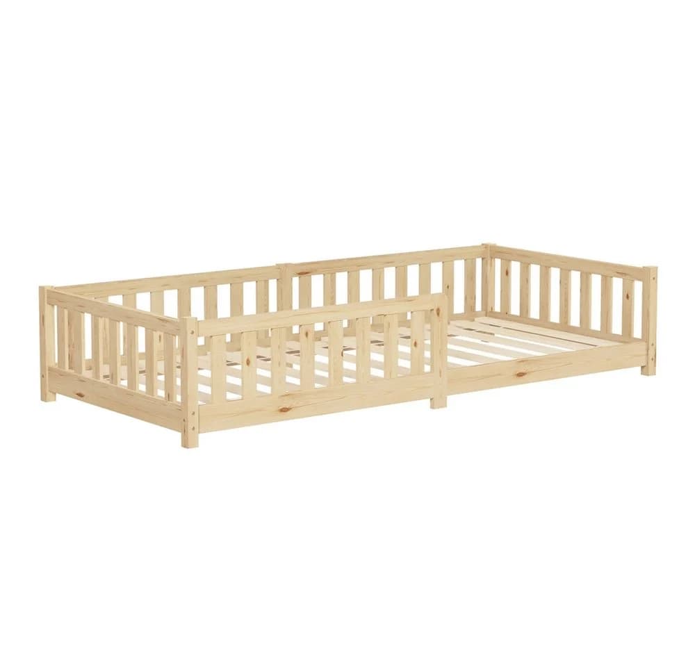 ML-DESIGN Kinderbett mit Rausfallschutz Kiefernholz Natur 90x200cm - Bild 2