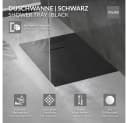 LuxeBath Duschwanne 100x70 cm Schwarz mit Ablaufgarnitur Bild 1