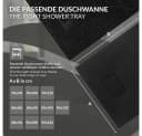 LuxeBath Duschwanne 80x80cm Schwarz mit Ablaufgarnitur Bild 5