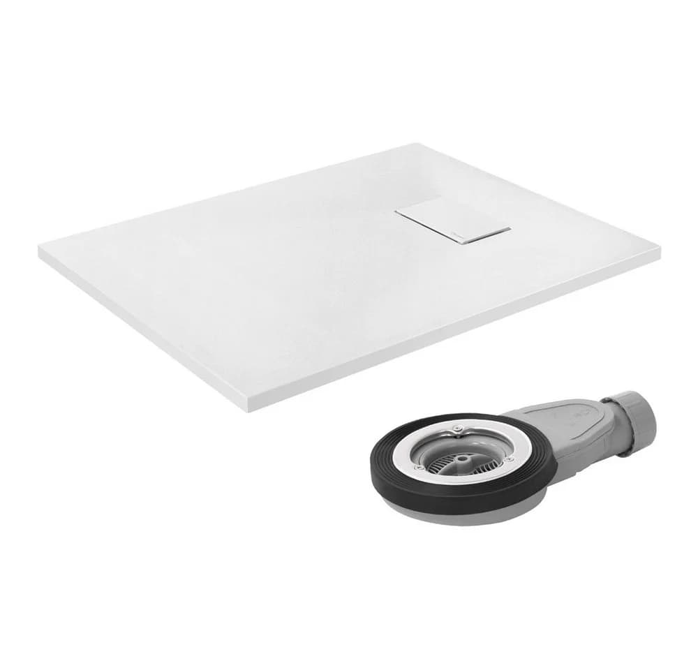 LuxeBath Duschwanne 90x70 cm Weiß mit Ablaufgarnitur - Bild 2